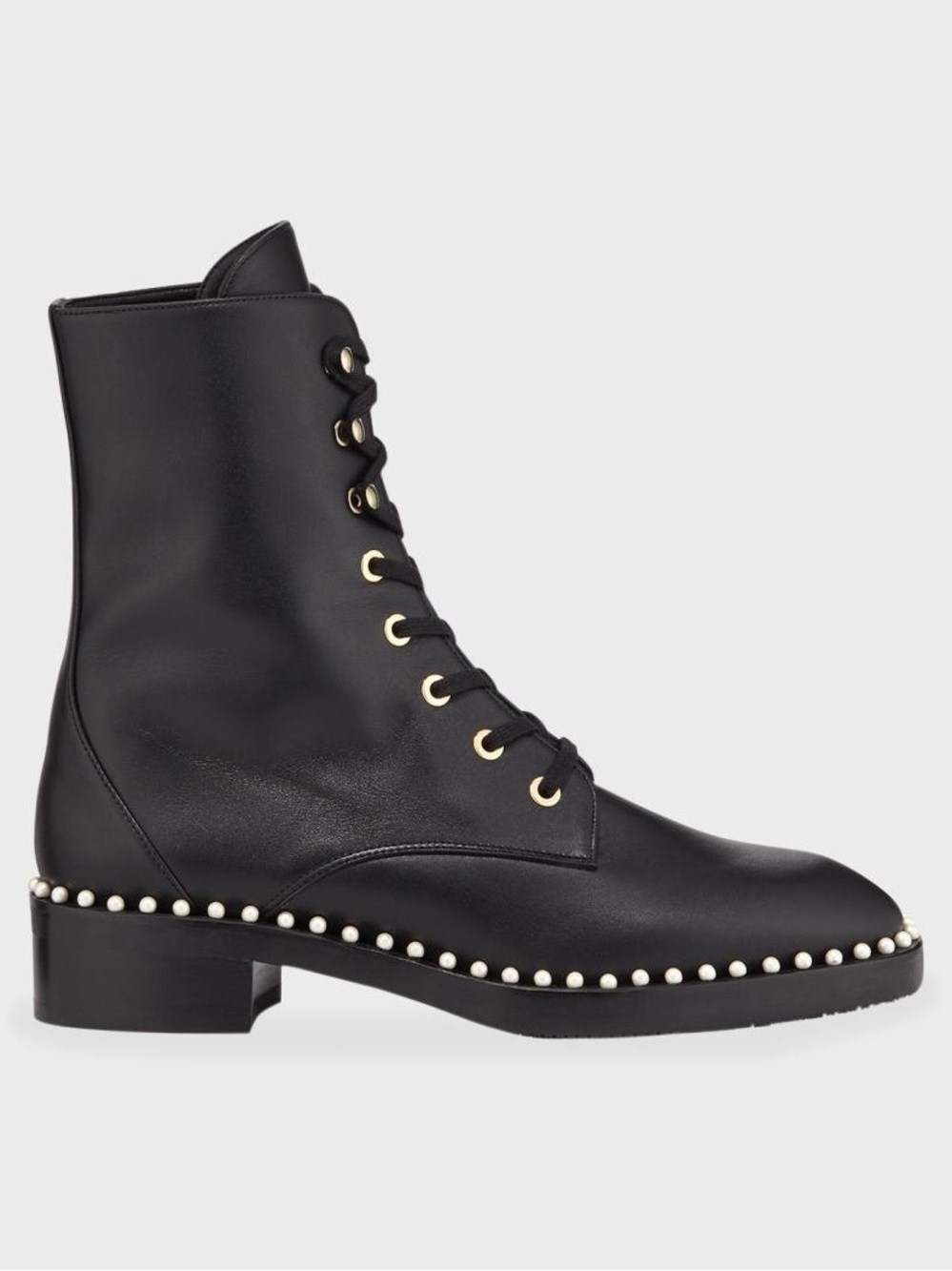 Stuart Weitzman
Sondra Pearly-Studded Combat Boots